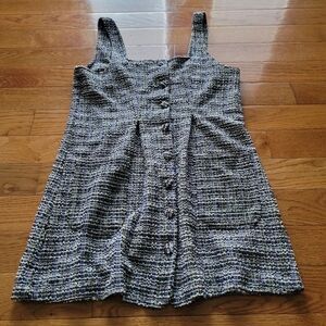 Free People Tweed Button-Front Mini Dress